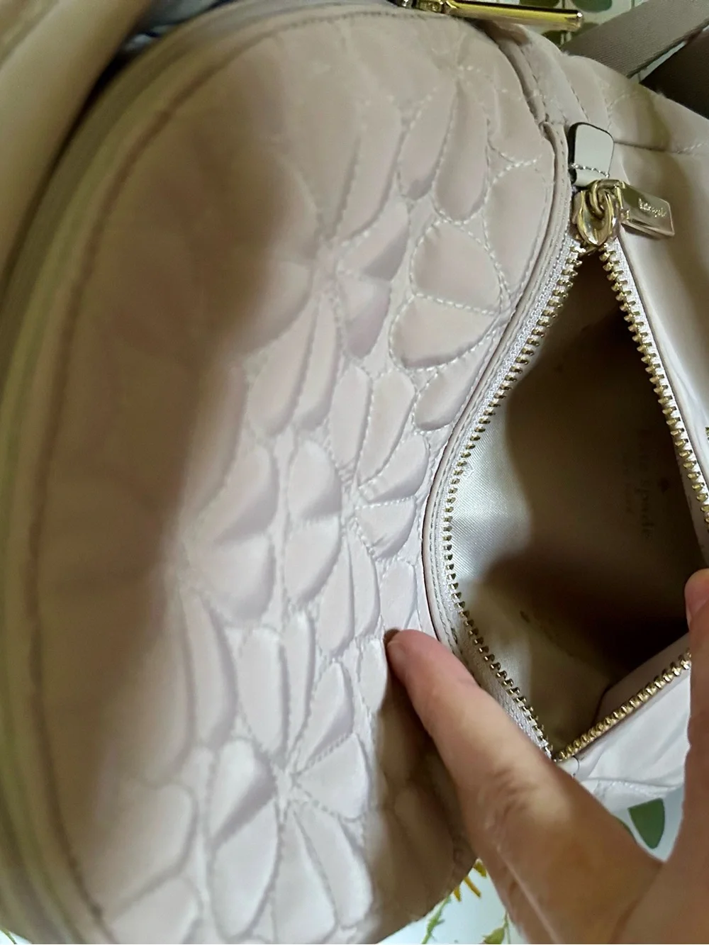 kate spade Quilted Blush Pink Mini Backpack with Gold Hardware